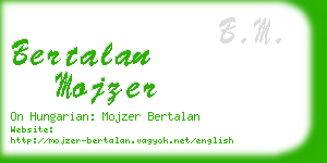 bertalan mojzer business card